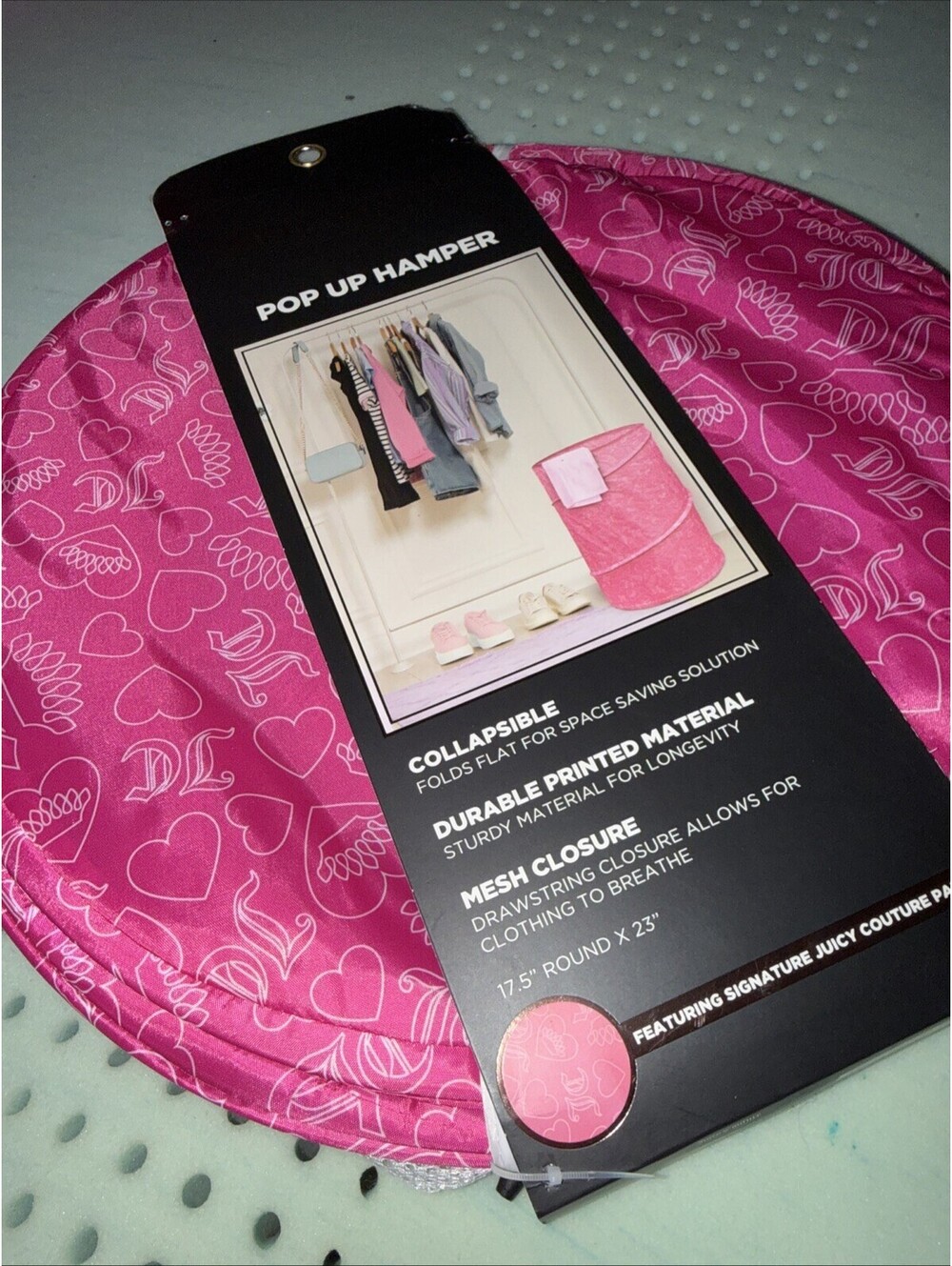 JUICY COUTURE POP UP HAMPER JUICY COUTURE LAUNDRY DEPOSIT CLOTHING CONTAINER ...